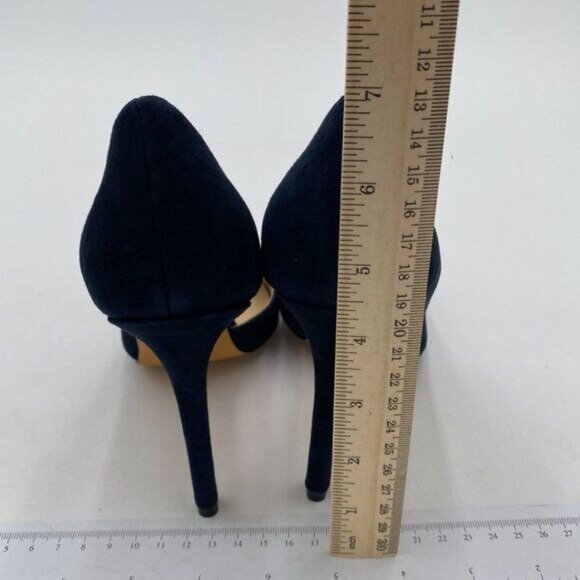 Women Faux Suede Stiletto High Heels Pumps D'Orsay Pointy Toe Rivets Studded - Picture 4 of 7